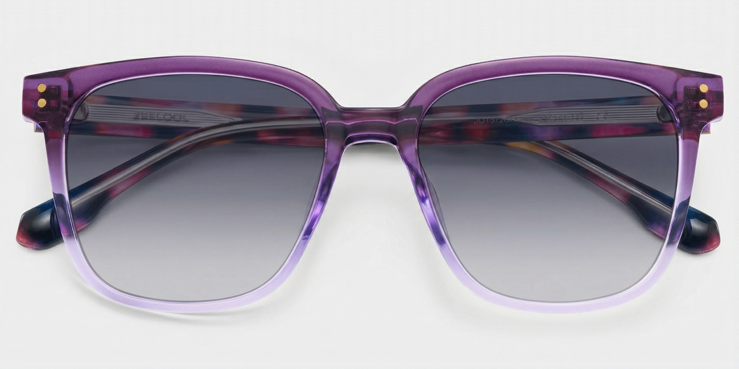 Donnalyn Purple Square Floral Eye Glasses | ZEELOOL1
