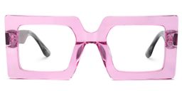 Tiffaney Square Transparent Pink Glasses1