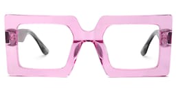 Tiffaney Square Transparent Pink Glasses1