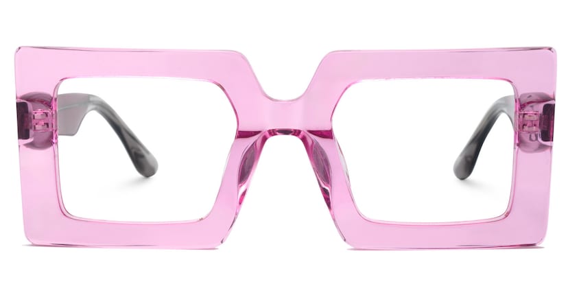 Tiffaney Square Transparent Pink Glasses