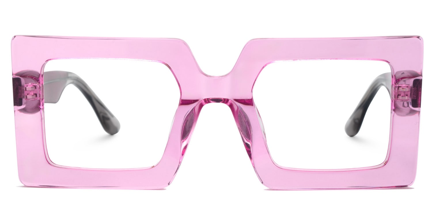 Tiffaney Square Transparent Pink Glasses