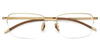 Swerry Rectangle Gold Glasses2