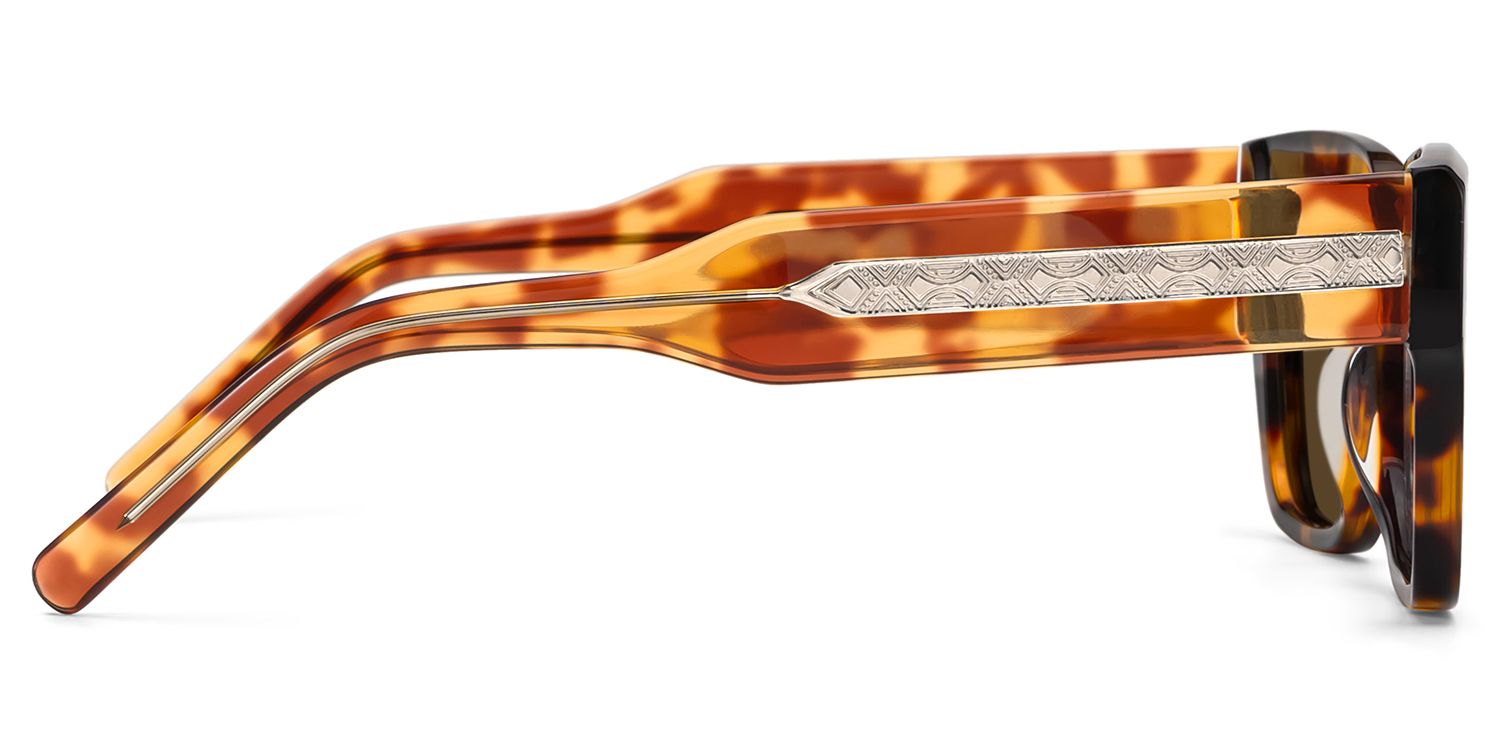 Marlowe Tortoise Rectangle Polarized Sunglasses Online | Zeelool3
