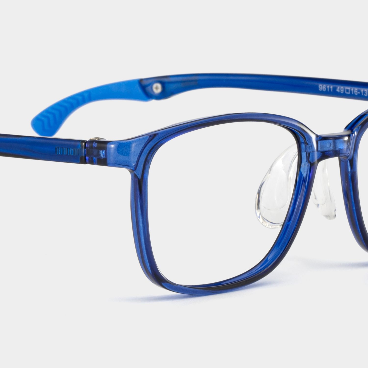 Gray Rectangle Blue Frame Eyeglasses for Pre-tweens4