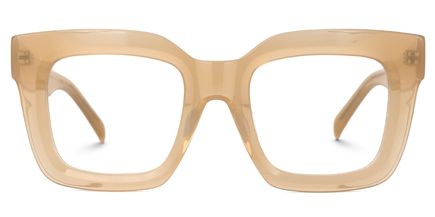 Trinity Square Beige Glasses | Zeelool Glasses0