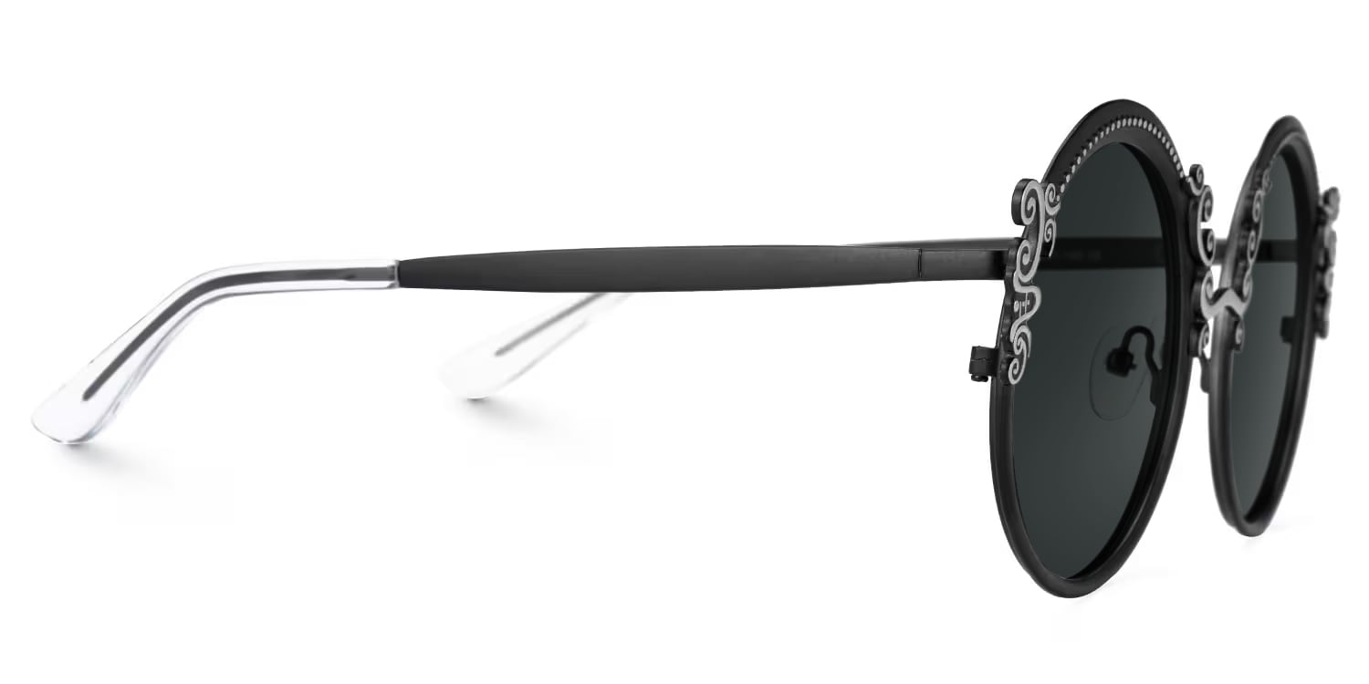 Nelida Round Black Glasses2