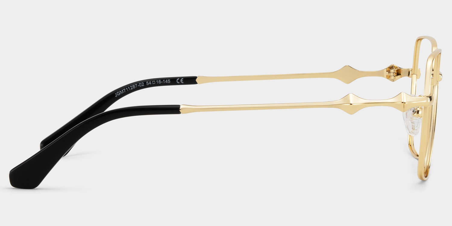 Kayla geometric gold Frame glasses Online | ZEELOOL