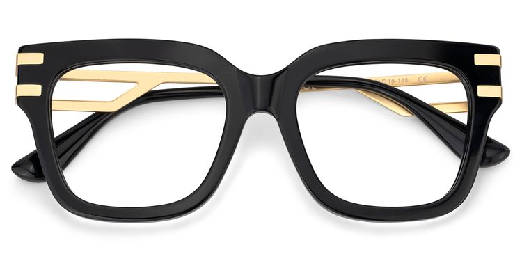 Lidia Square Black Glasses