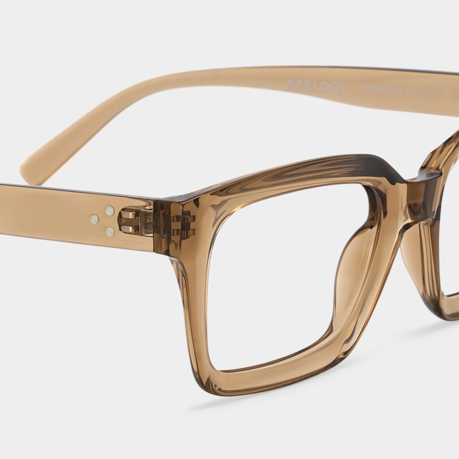 Grover Rectangle Eyeglasses with Beige Frames | ZEELOOL5