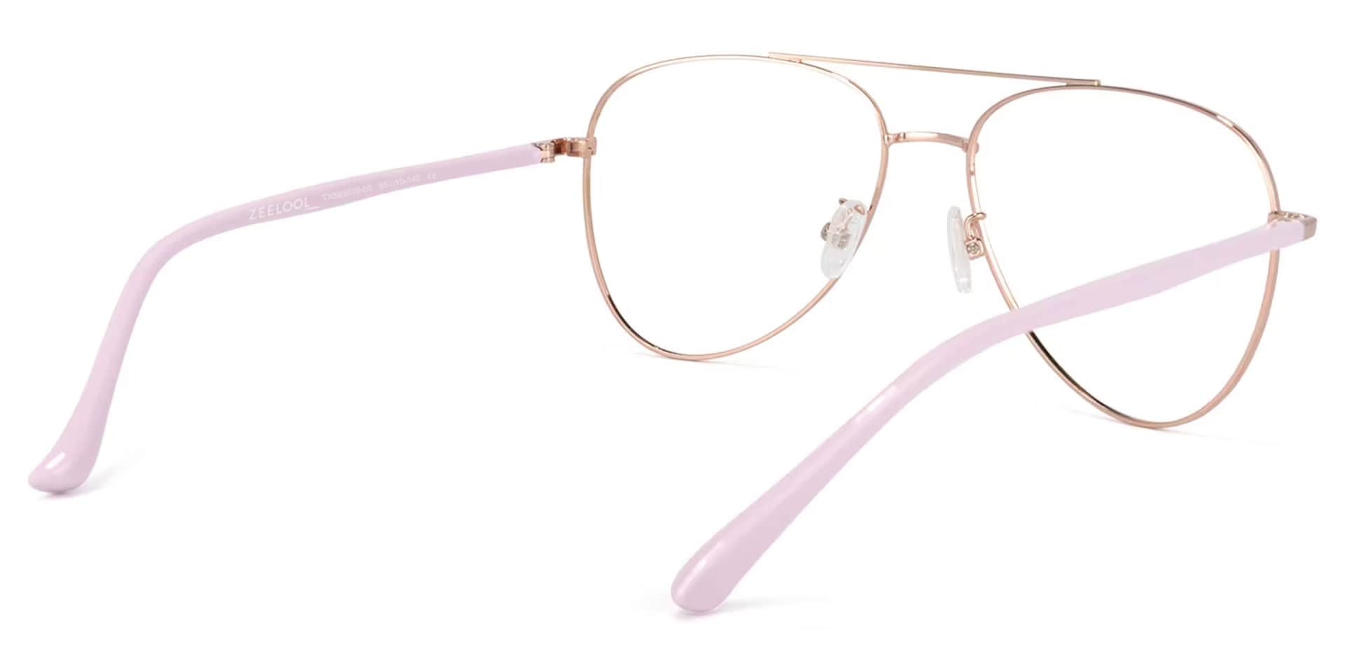 Paige Aviator Rose-Gold Glasses | Zeelool Glasses4