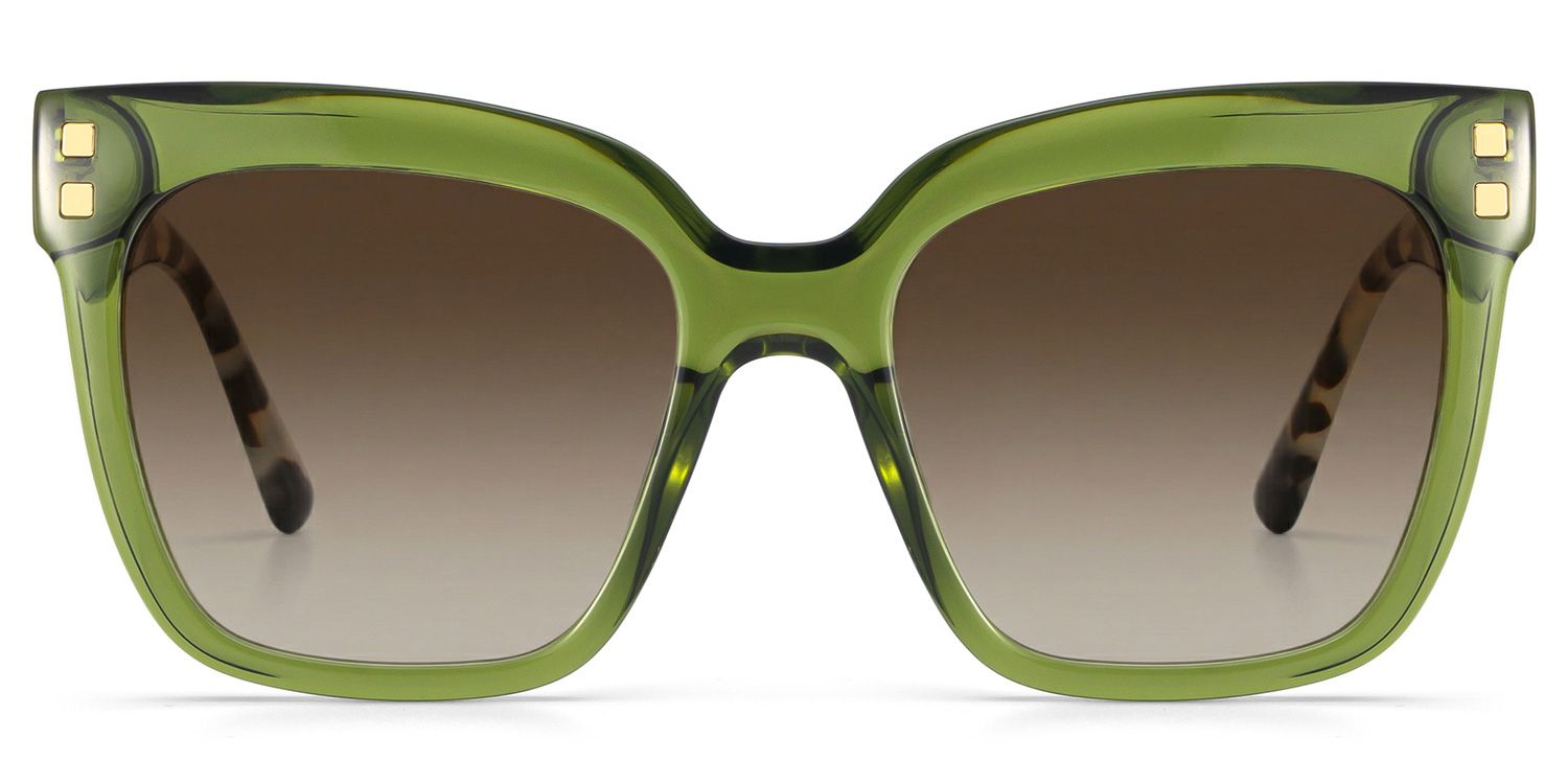 Minguela Green Square Sunglasses to Frame Your Face | ZEELOOL