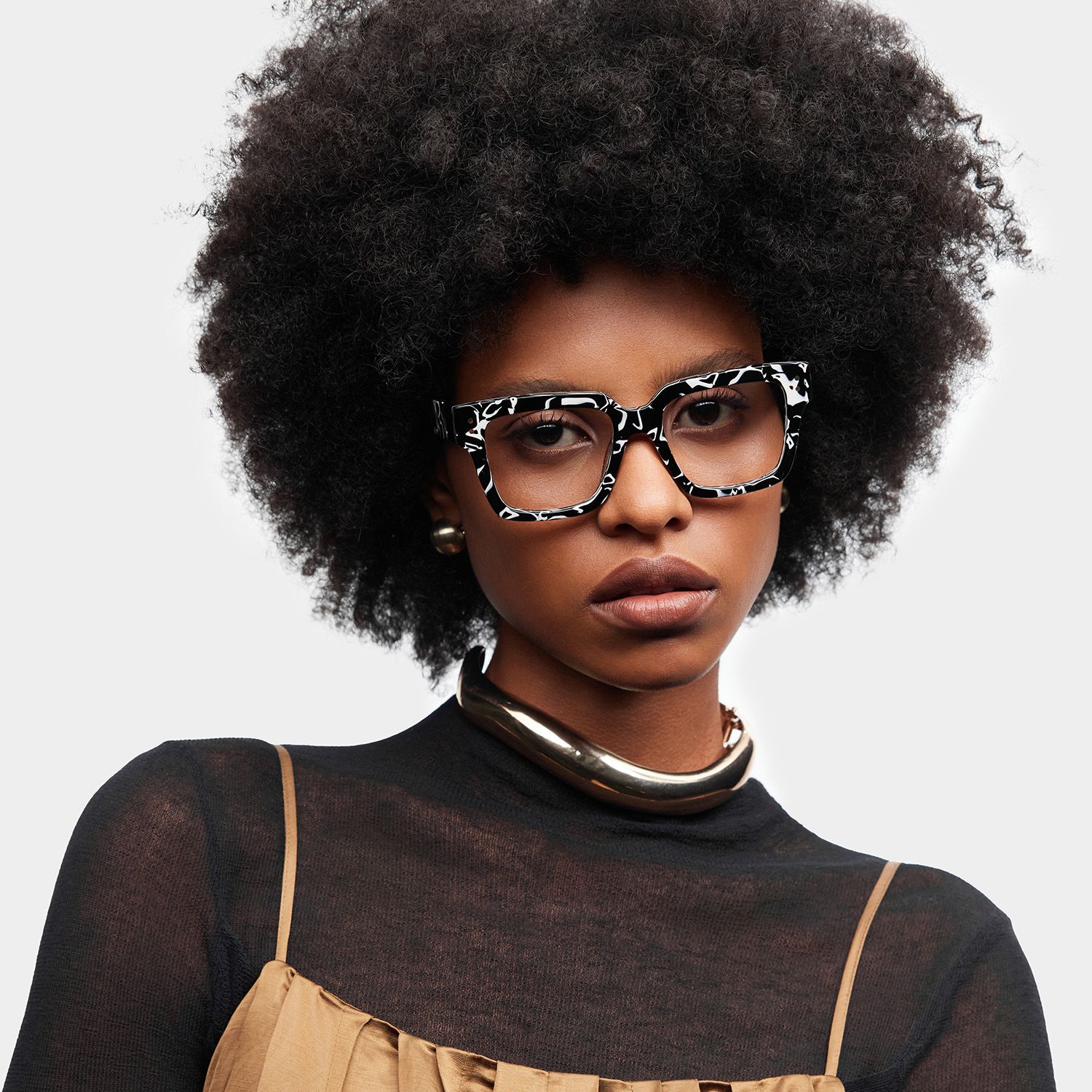 Caius Two-tone Frame Glasses with Square Frame Online | ZEELOOL0