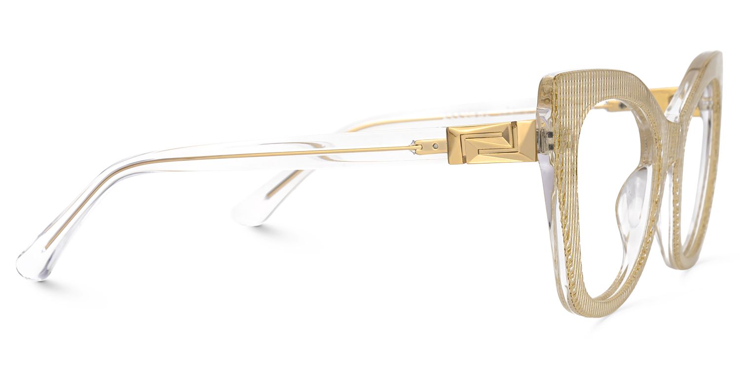 Yellow Gold Full rim Cateye Eyeglasses -Vela on Sale | Zeelool2