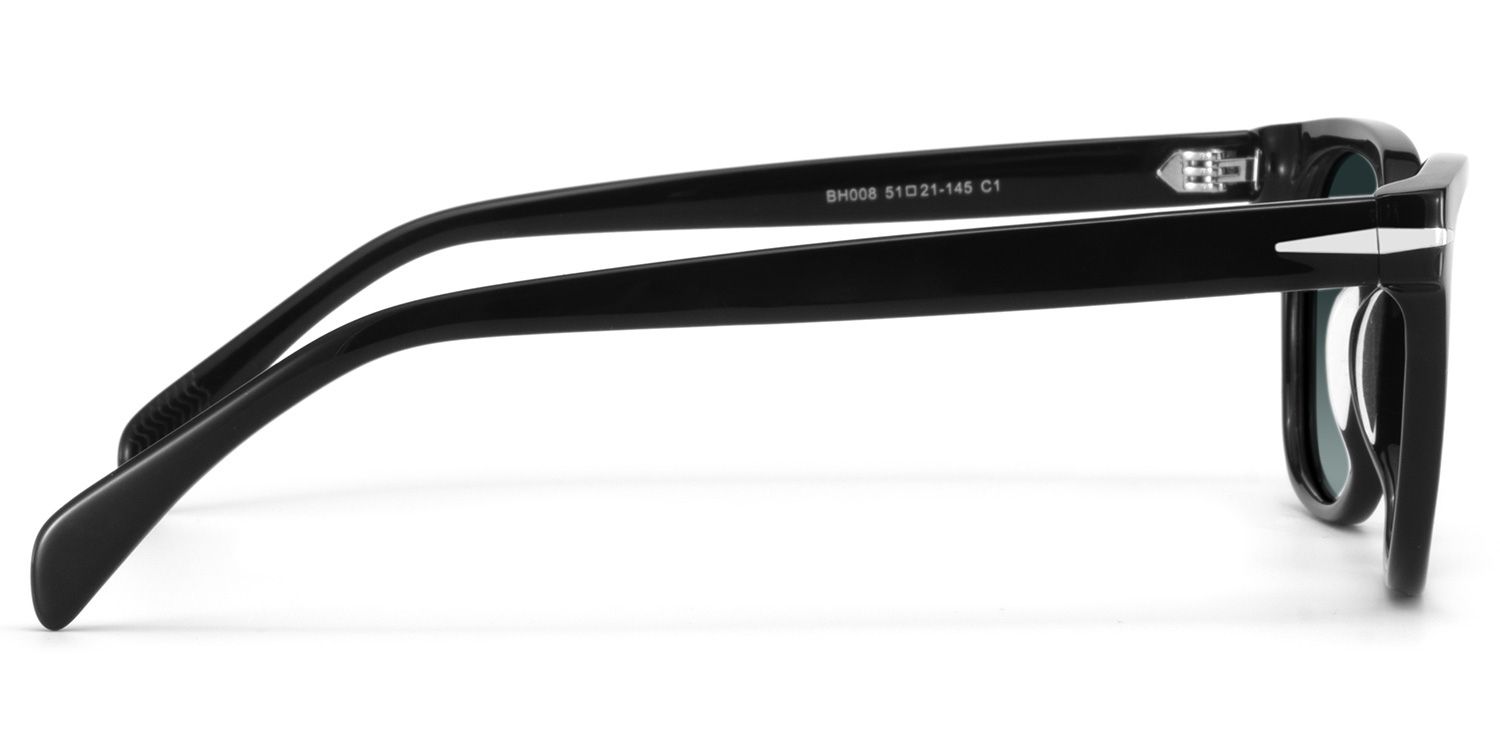 Rocco Rectangle Black Sunglasses for Women & Men | ZEELOOL3