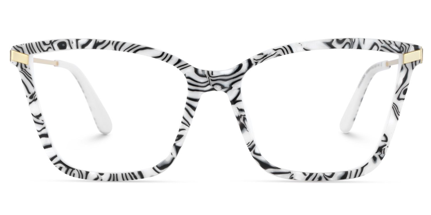 Stephens Cateye with Zebra Glasses Oversized Frames | Zeelool1