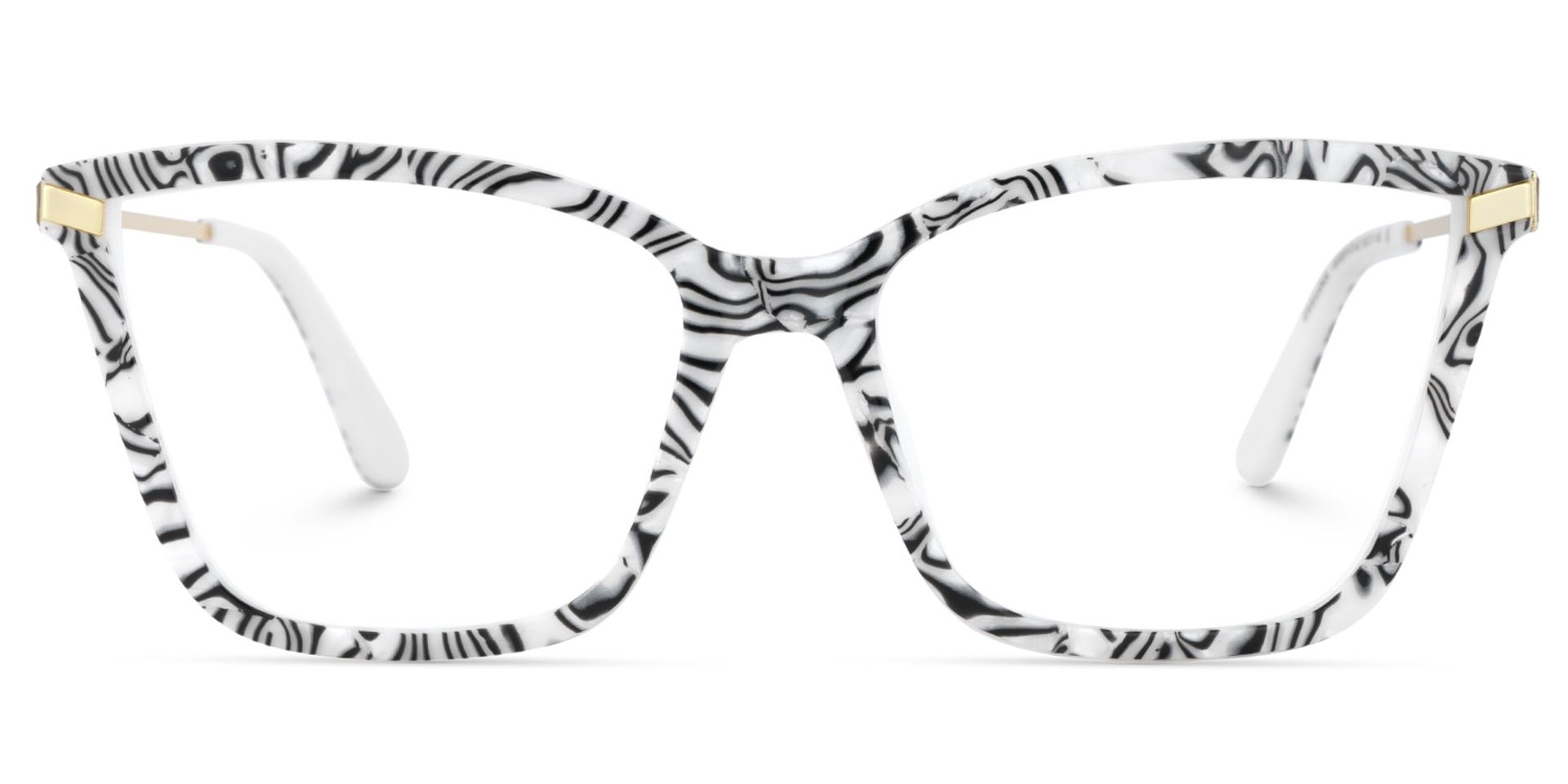 Stephens Cateye with Zebra Glasses Oversized Frames | Zeelool1