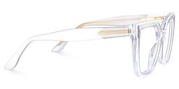 Mirta White Clear Square Glasses3