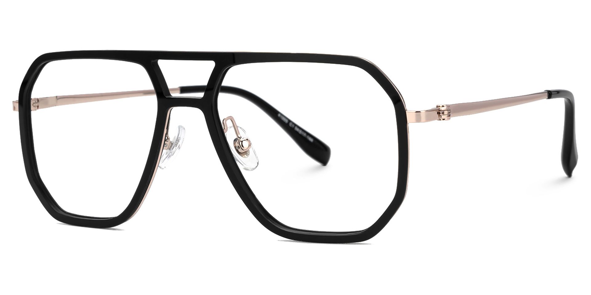 Jefri Black Frame Glasses with Aviator Style Online | Zeelool1