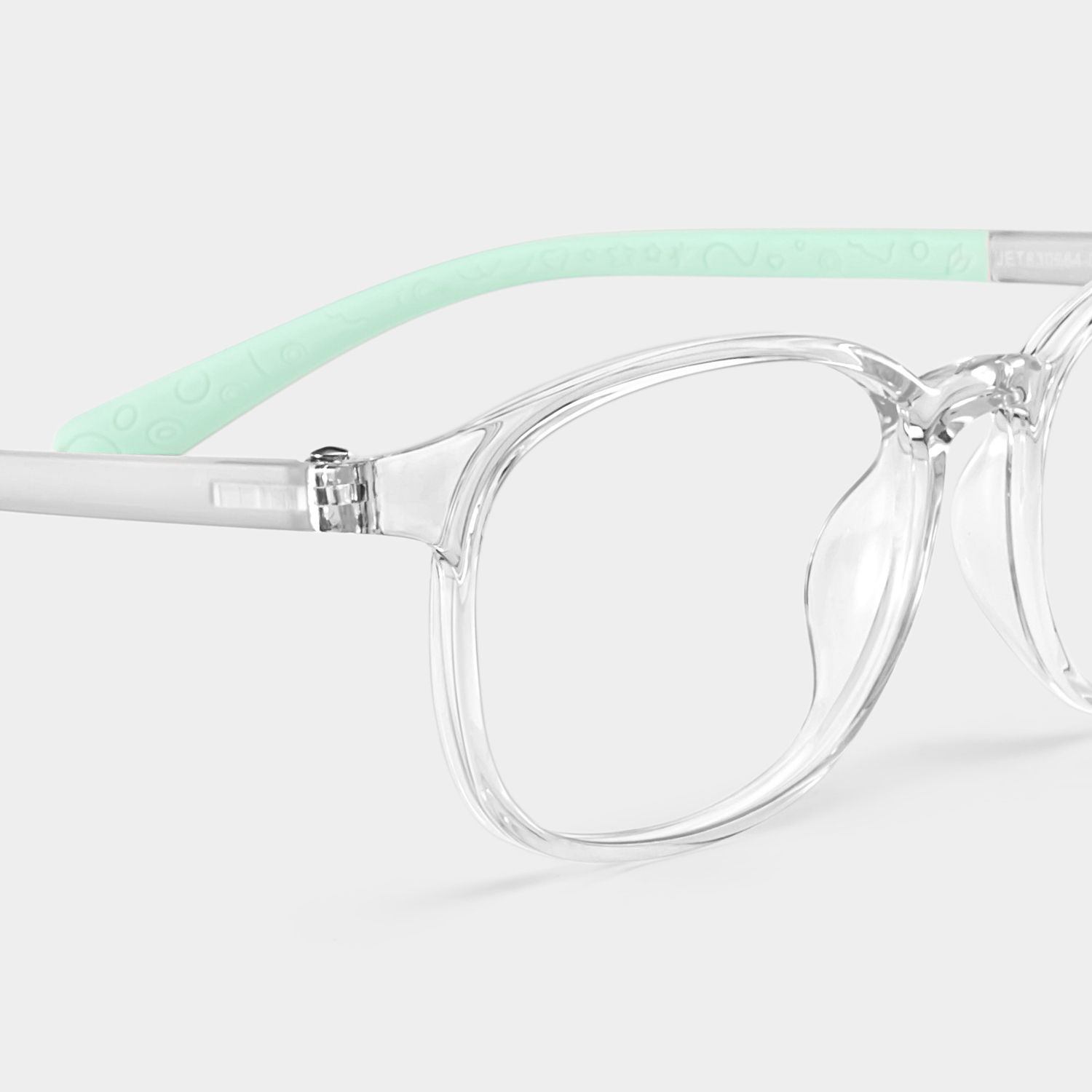 Kids Rectangle Clear Green Amaker Frame Glasses | Zeelool4