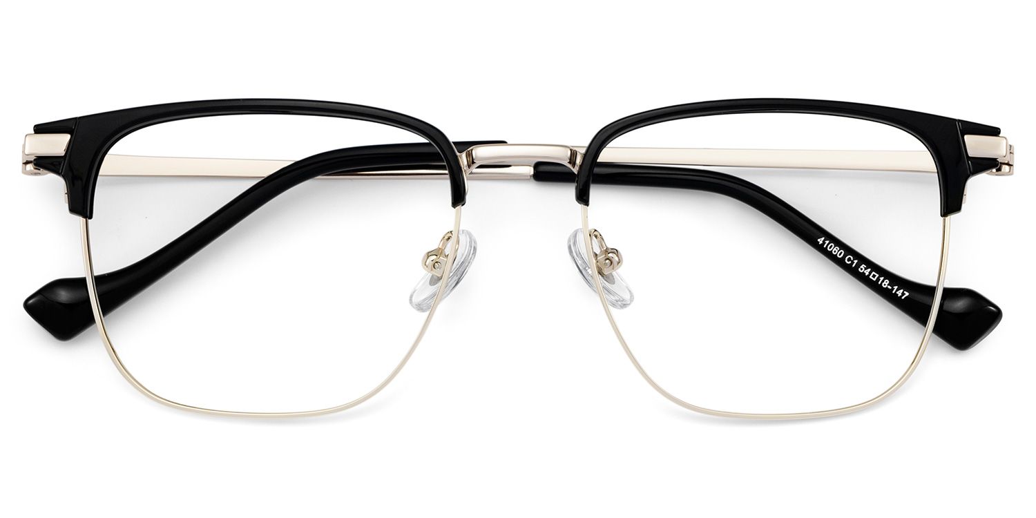 Owen Eyeglasses in Square Black Gold Frame | Zeelool2