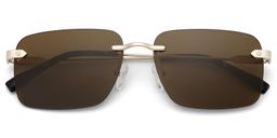 Rey Rectangle Gold Sunglasses1