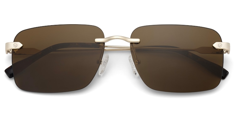 Rey Rectangle Gold Sunglasses