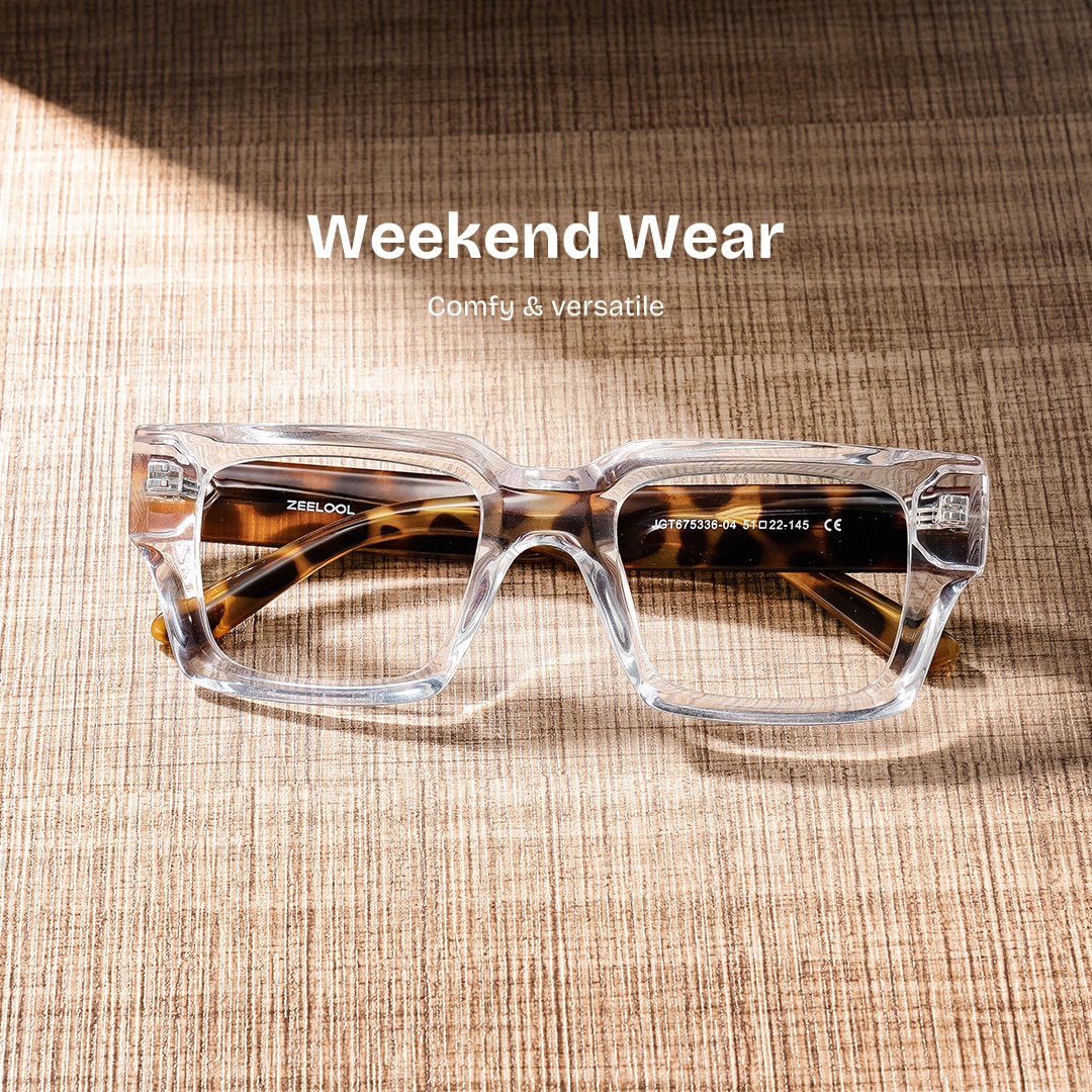 Orson wide rectangle frame glasses Online | ZEELOOL