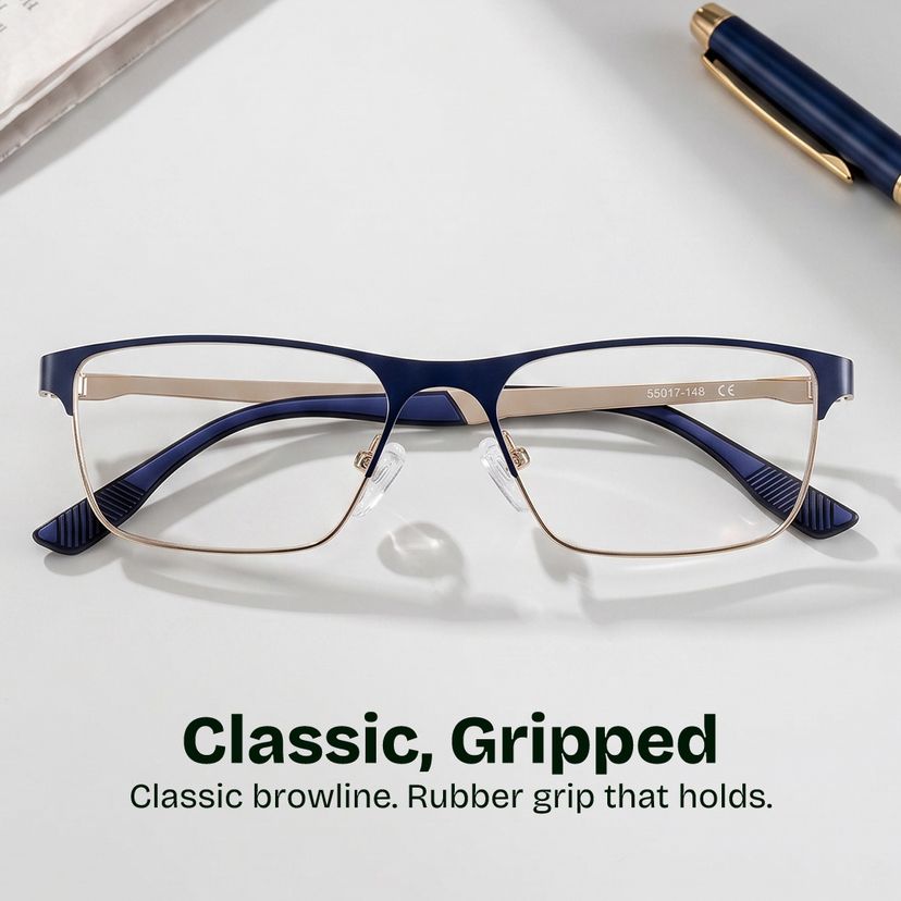 Kellen Blue Browline Glasses