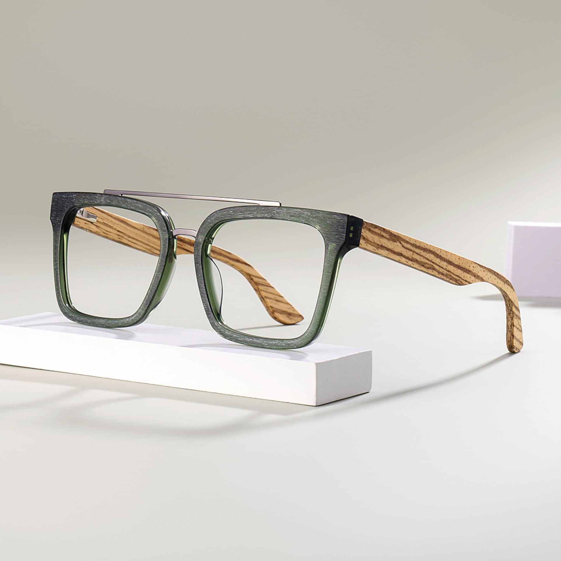 Men's Aviator Eyeglasses Frames With Green Color0