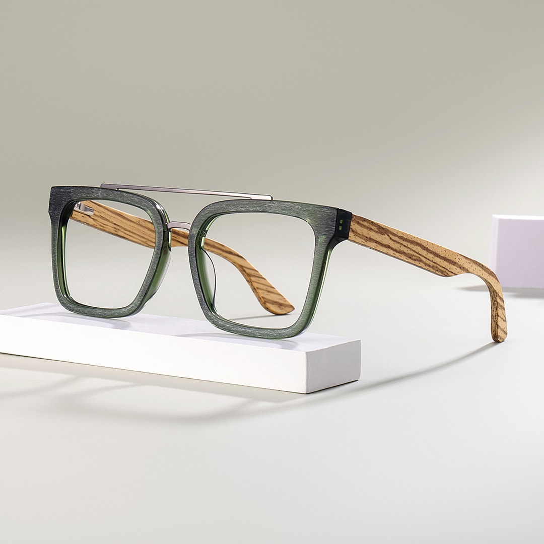 Men's Aviator Eyeglasses Frames With Green Color0