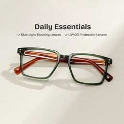 Griffin Rectangle Green Brown Glasses0