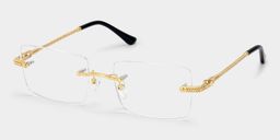 Peavy Gold Rectangle Glasses2