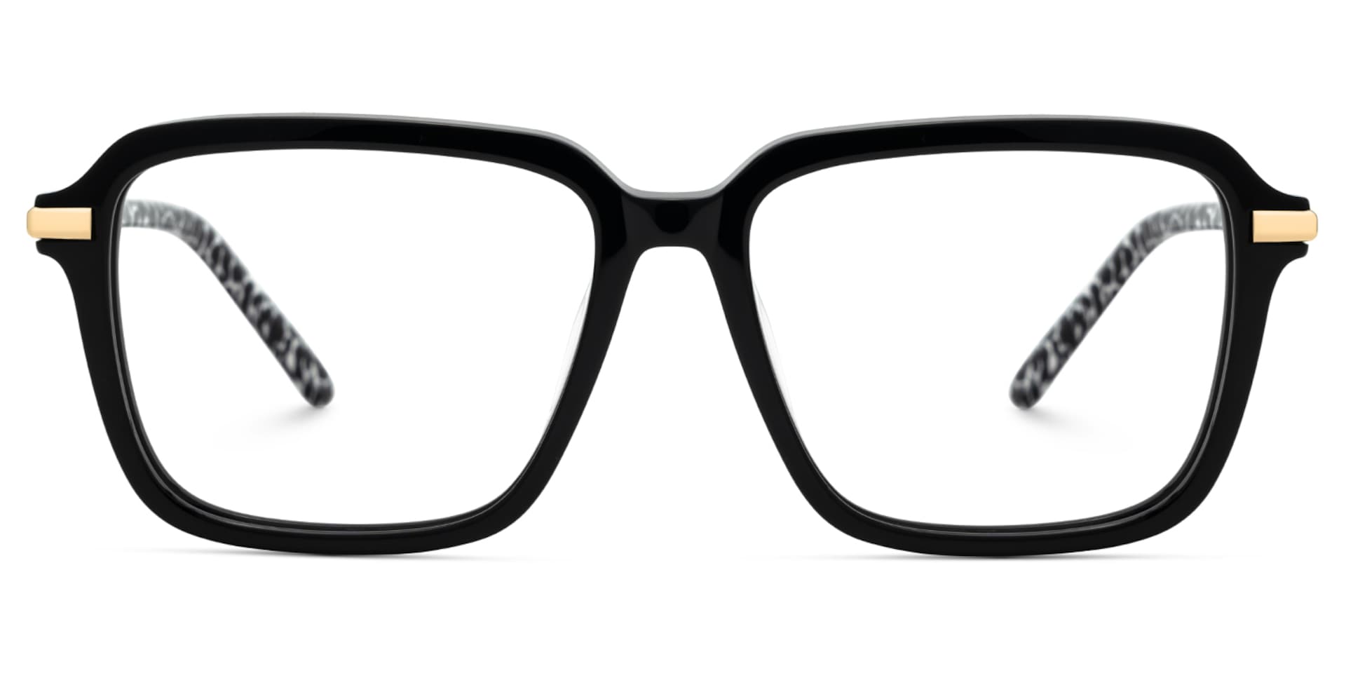Black Thin Glasses with Square Shape at Zeelool1