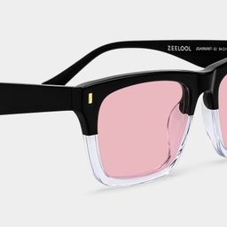 Brookins Black Clear Rectangle Sunglasses4