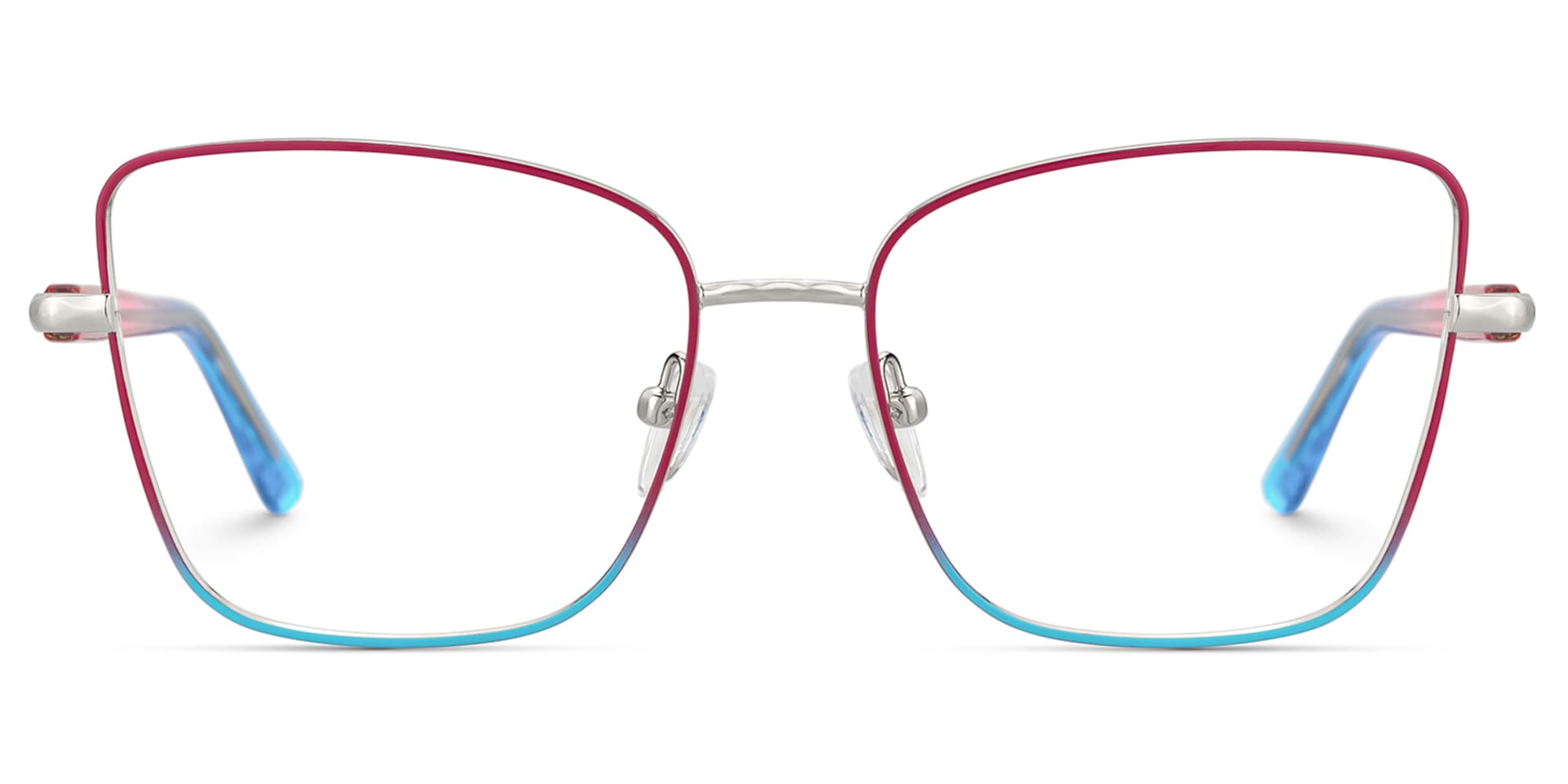 Jace Red-blue Square Prescription Glasses | Zeelool1