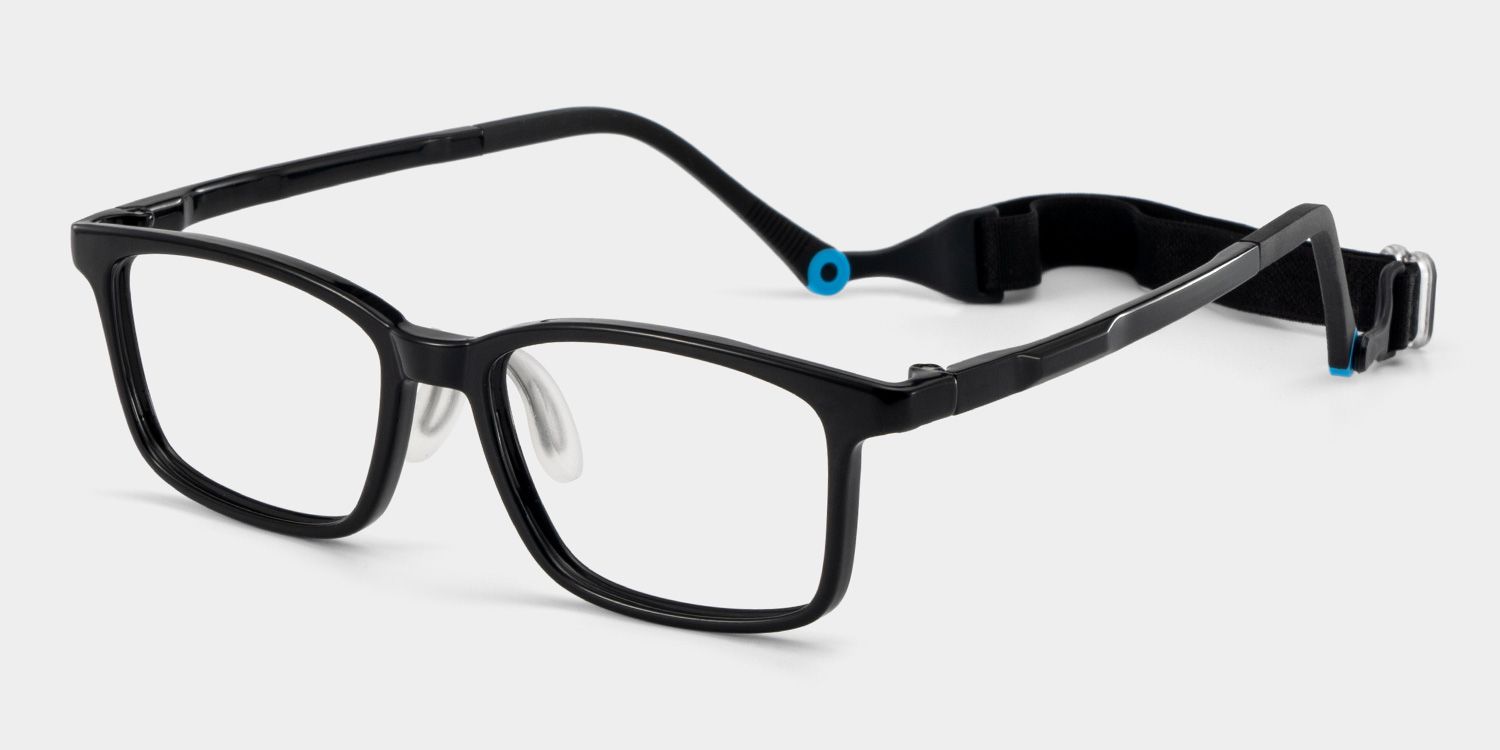 June Rectangle Black Frame Eyeglasses for Pre-tweens2