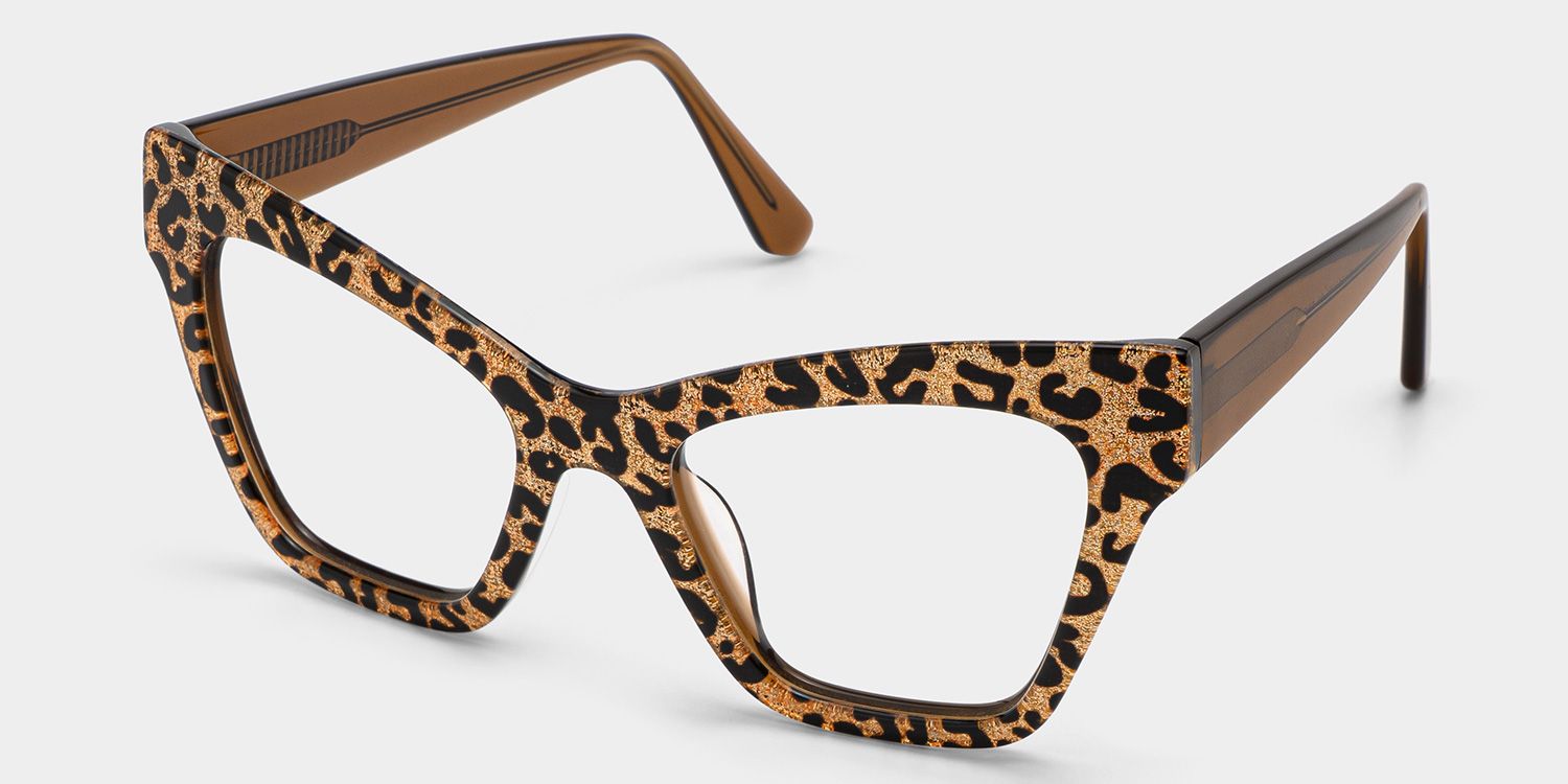 Designer Ansyah Cat Eye Leopard Print Frame Glasses | ZEELOOL3
