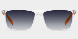 Active Rectangle Clear Orange Glasses0