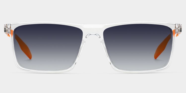 Active Rectangle Clear Orange Glasses