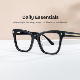 Rory Square Black Glasses0