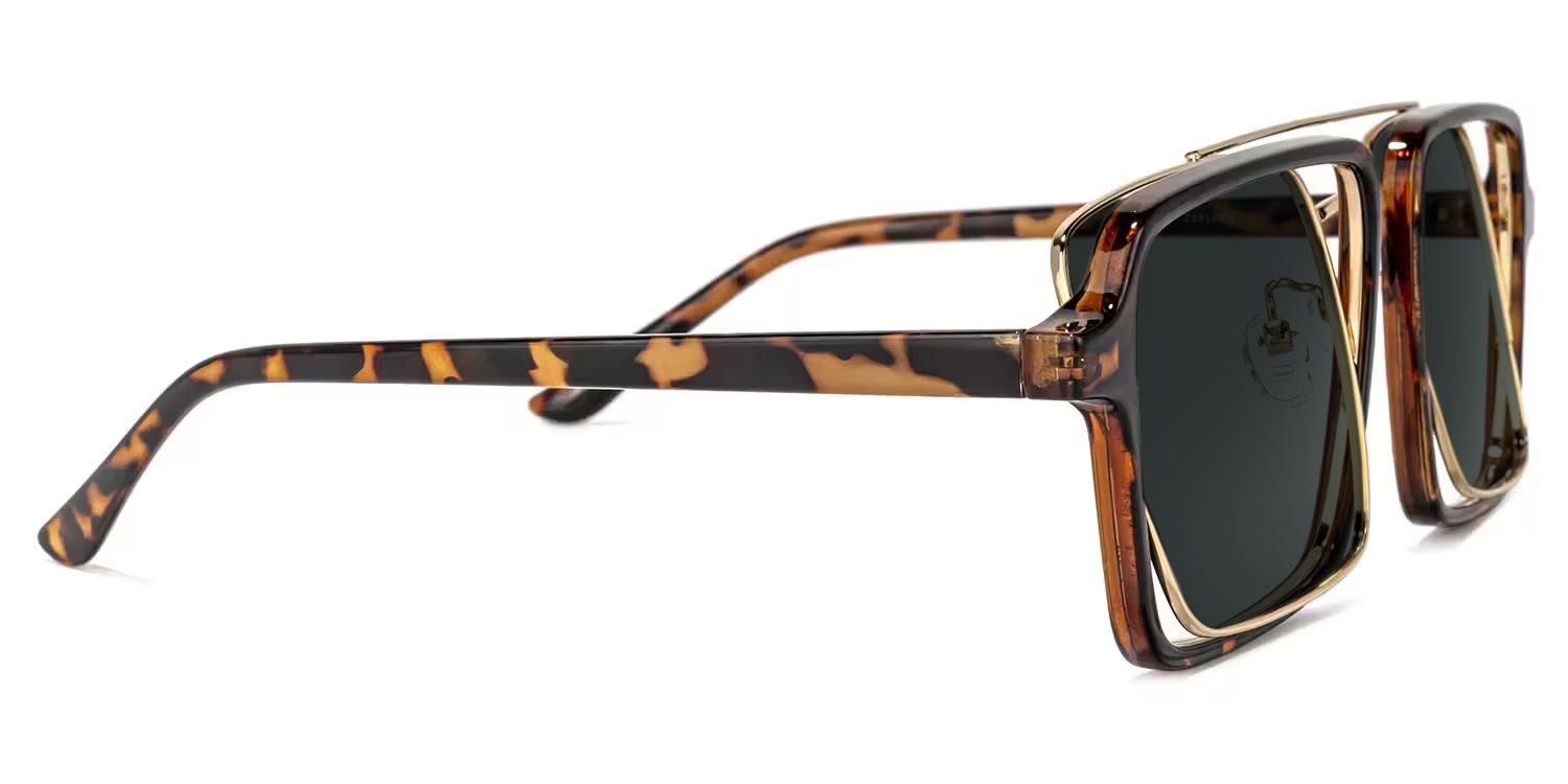 Aviator Tortoise-Gold Sunglasses | Zeelool Glasses2
