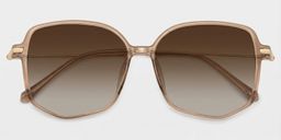 Payton Beige Geometric Sunglasses1