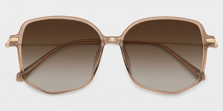 Payton Beige Geometric Sunglasses