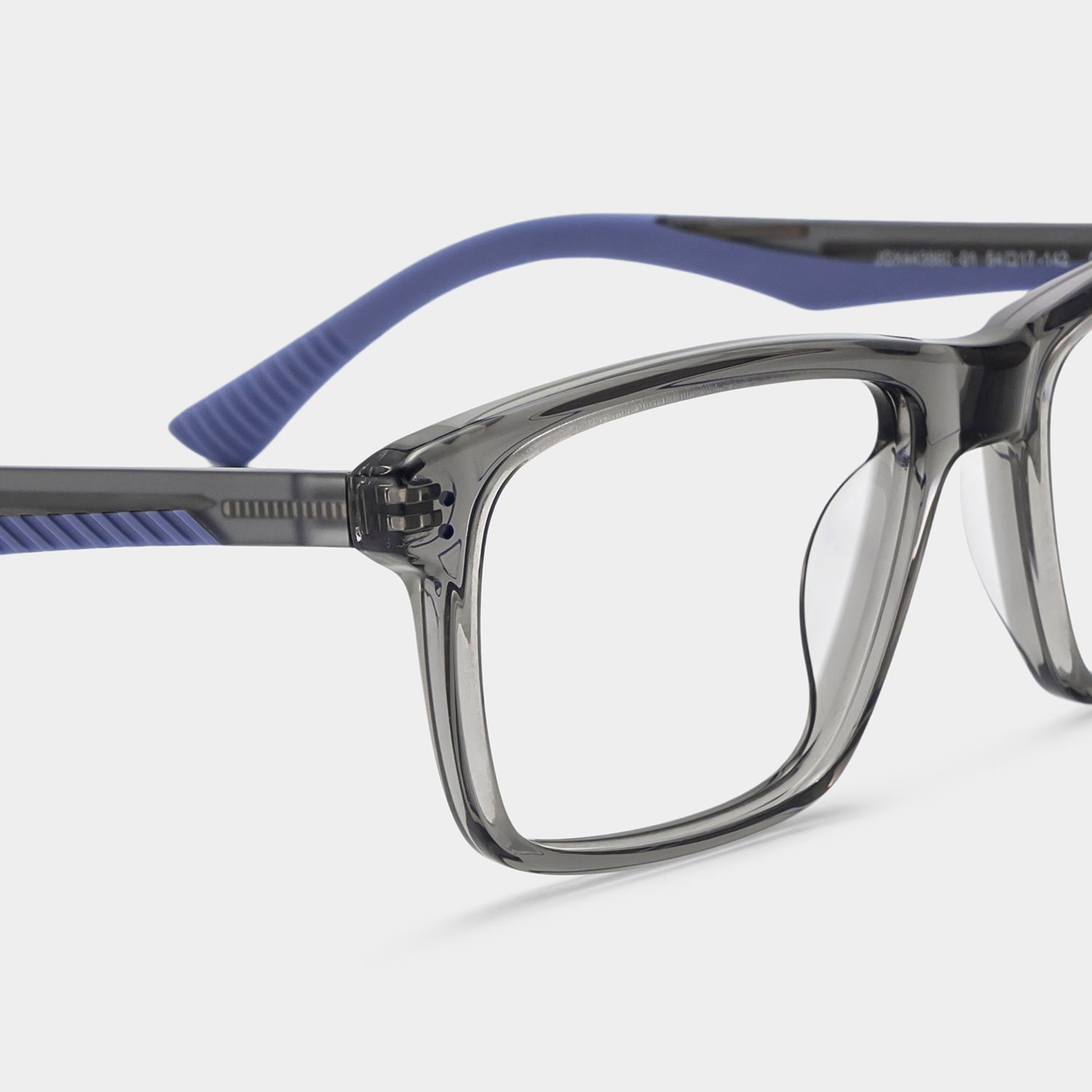 Bastian Gray Rectangle Mixed Frame Glasses for Men | ZEELOOL4