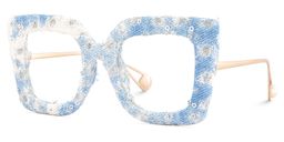 Latanya Cobalt Blue Square Glasses3