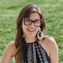 Rosie Black White Butterfly Glasses6