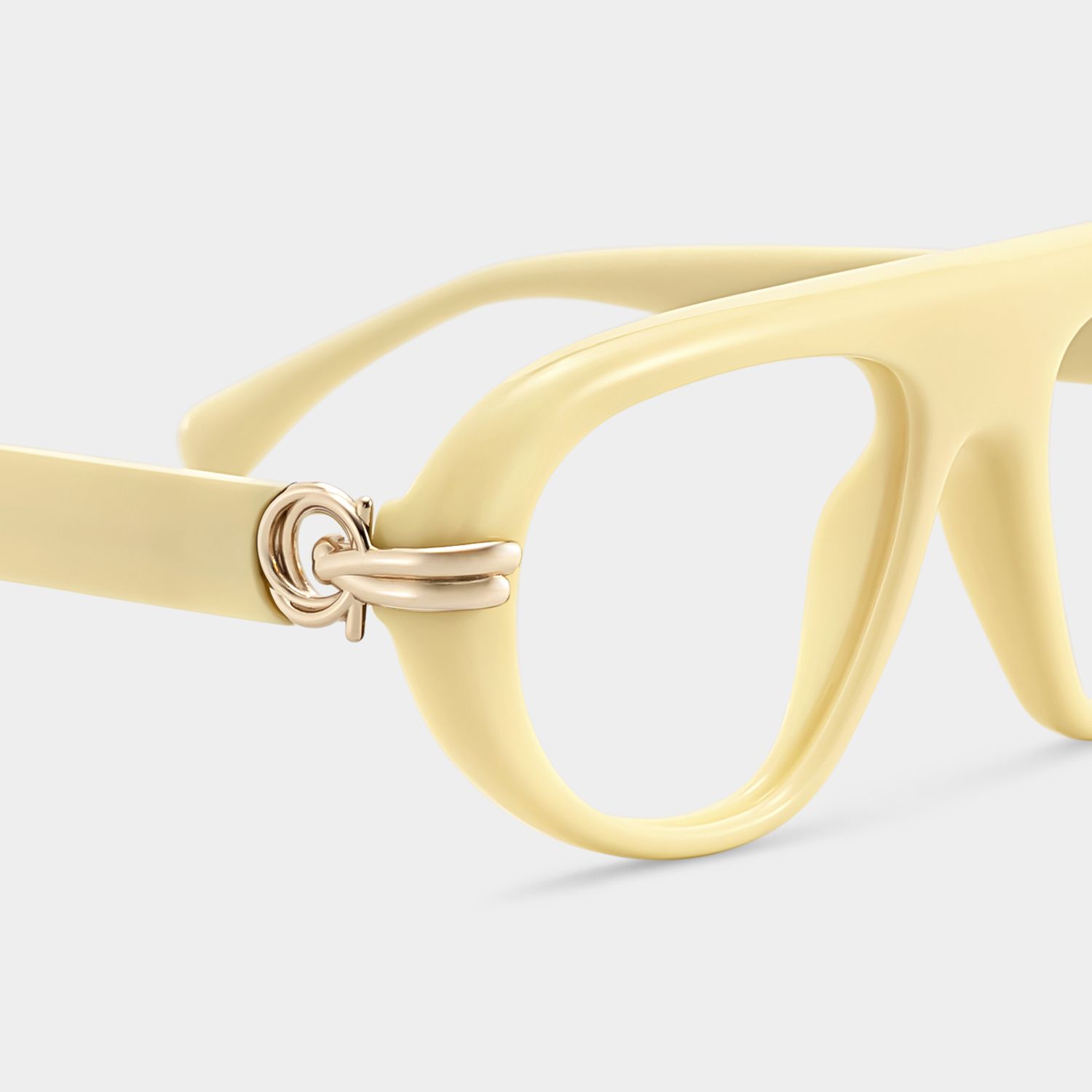Aveline White Thin Aviator Full-Rim Glasses for Women | ZEELOOL4