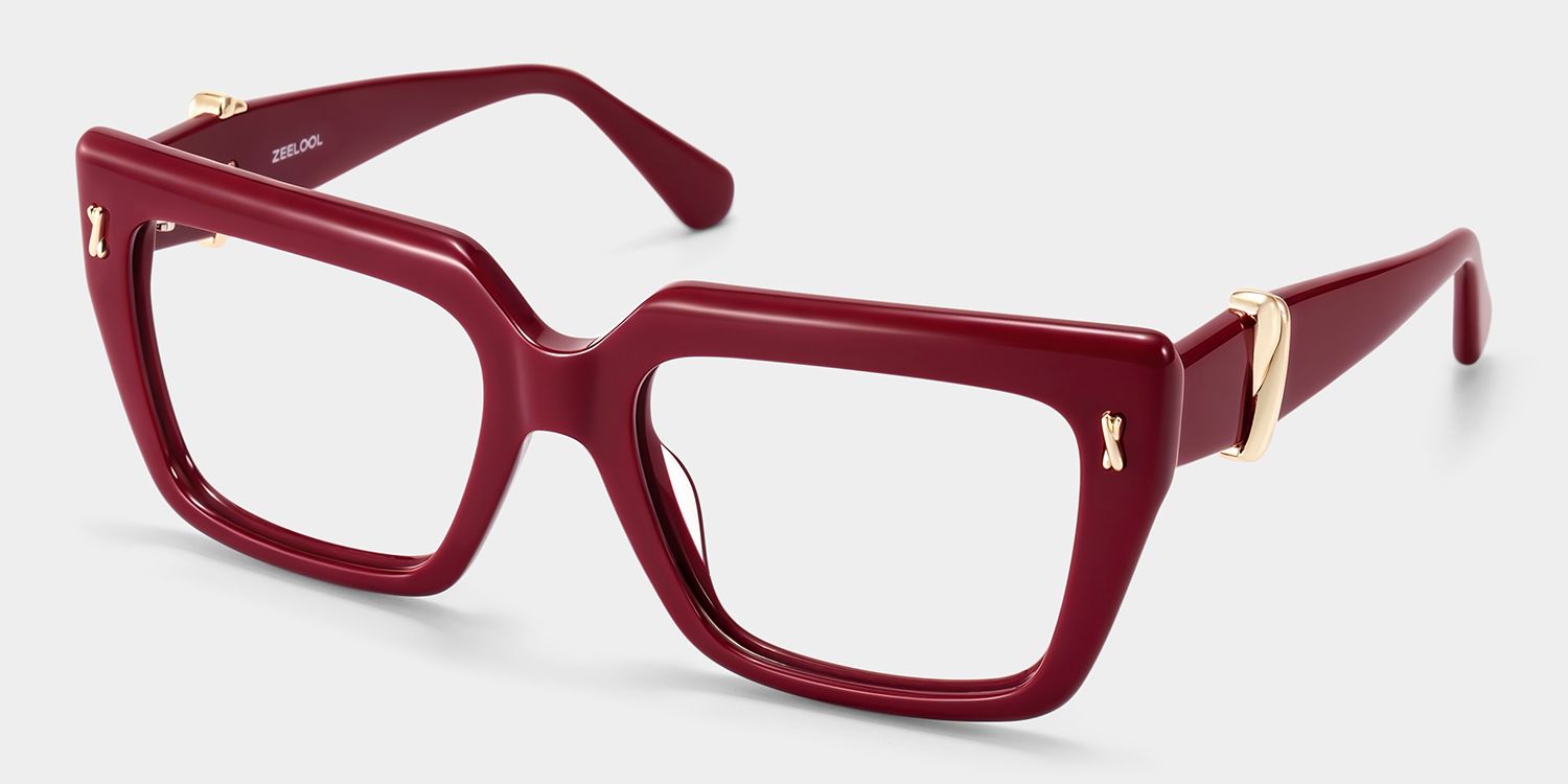 Ophelia Red Square Glasses | ZEELOOL3