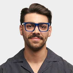 Matthews Square Blue Glasses0