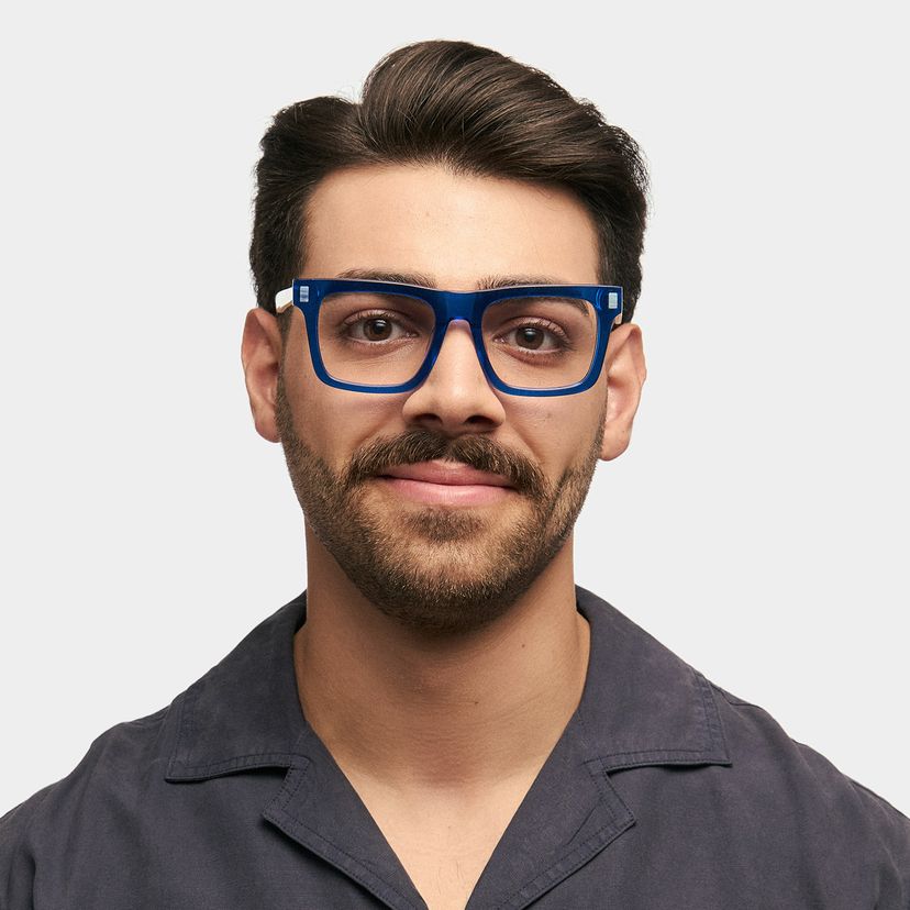 Matthews Square Blue Glasses